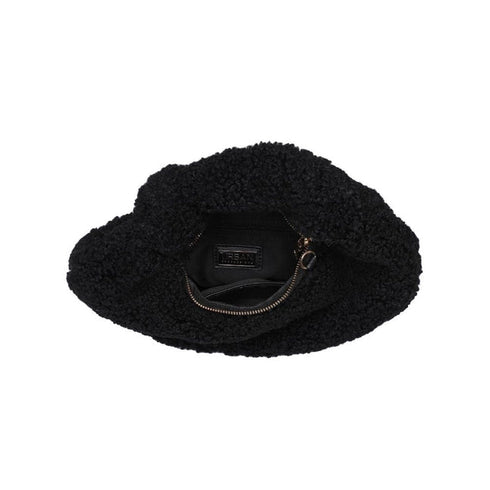 Charlene Sherpa Shearling Shoulder Bag - Urban Expressions - Black